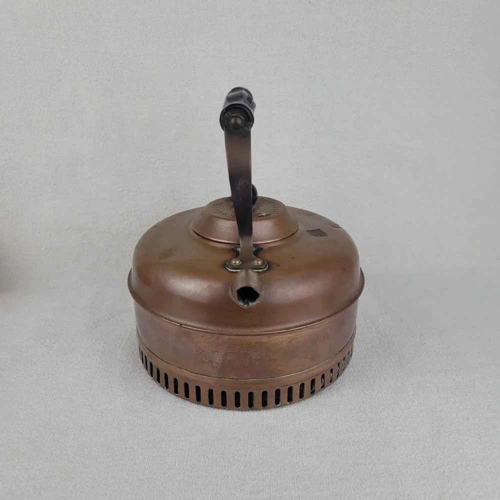 Vintage Linaglow Heatmaster Copper Rapid Boil Tea Kettle Vented Base